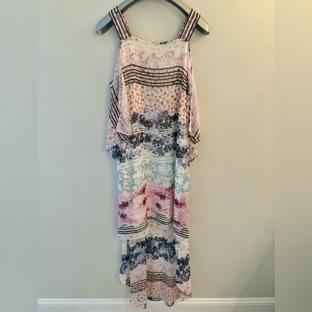 BCBGMAXAZRIA Aaric Floral Print High/Low Dress